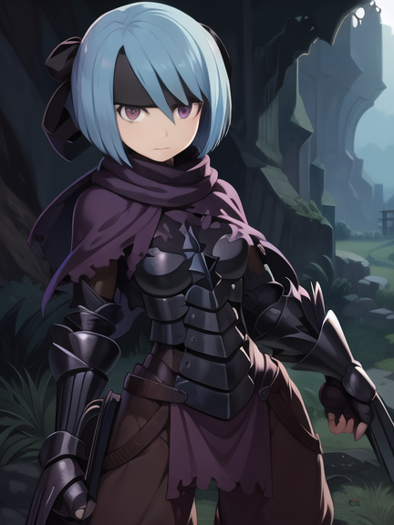 33946-124325452-landscape wallpaper, (masterpiece), best quality,_(Beruka_1.3), ((headband_1.2) , blue hair, short hair, bob cut), purple eyes,.png